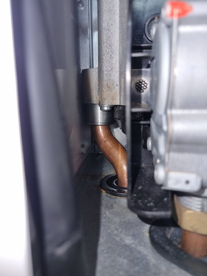 Heat exchanger connections replaced during LPG boiler repair work